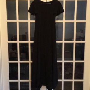 Long black silk dress